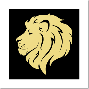 golden lion head Posters and Art